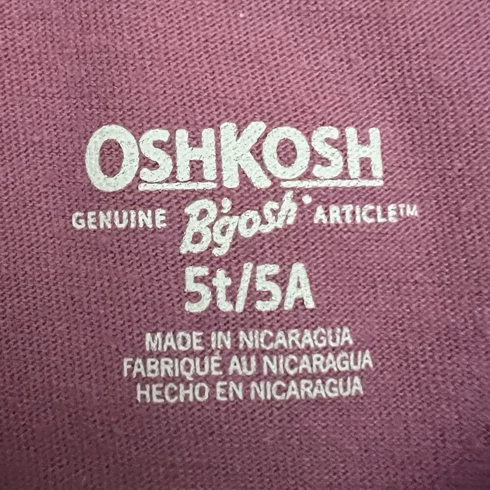 🌵3/$20 OshKosh B'gosh Girls Purple Woodland Animals Graphic Tee Size 5T